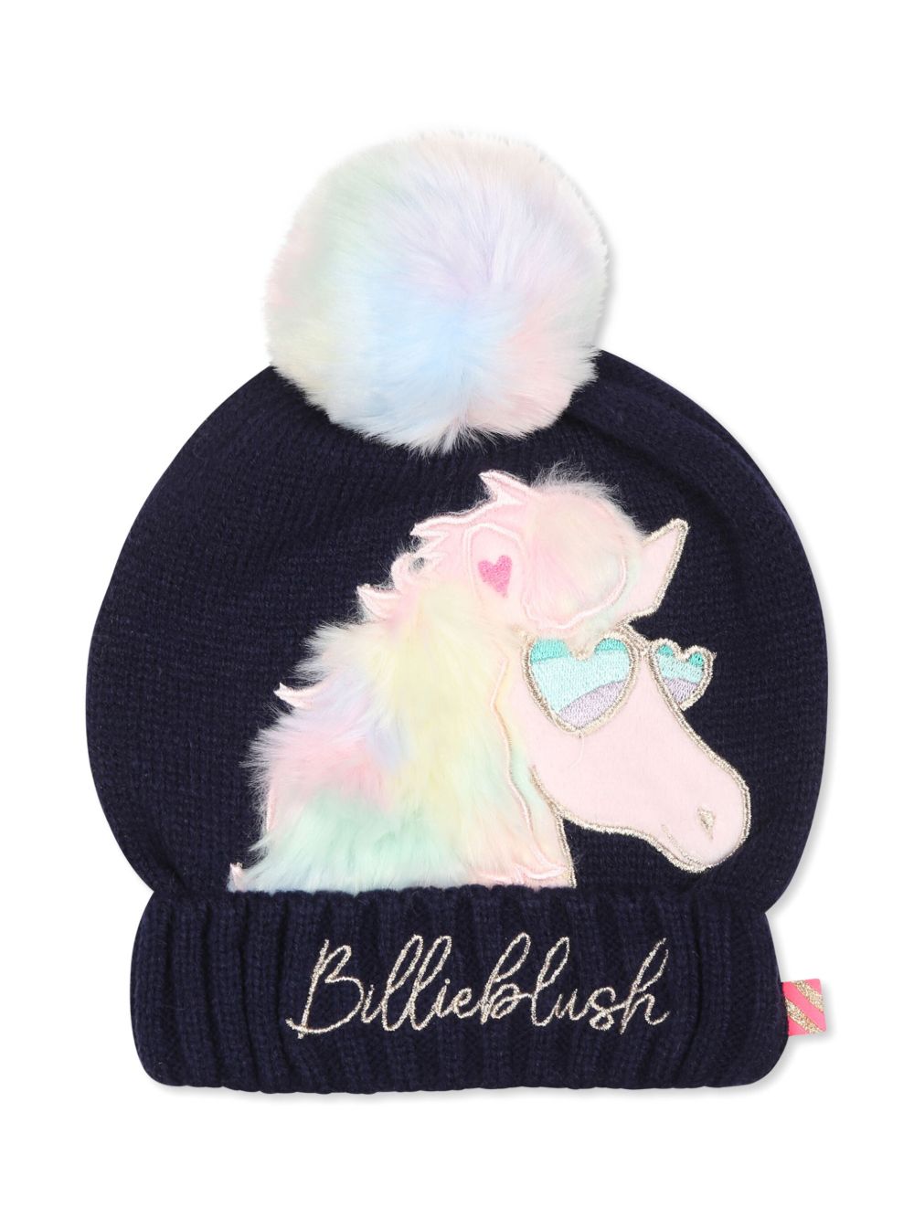 Billieblush 绒球细节套头帽 - 蓝色