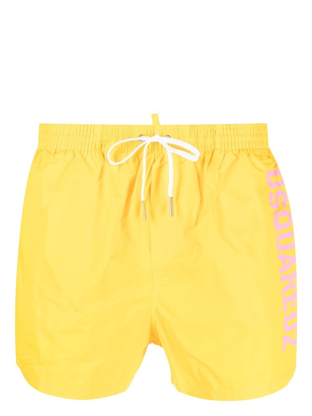 DSQUARED2 logo印花泳裤 - 黄色