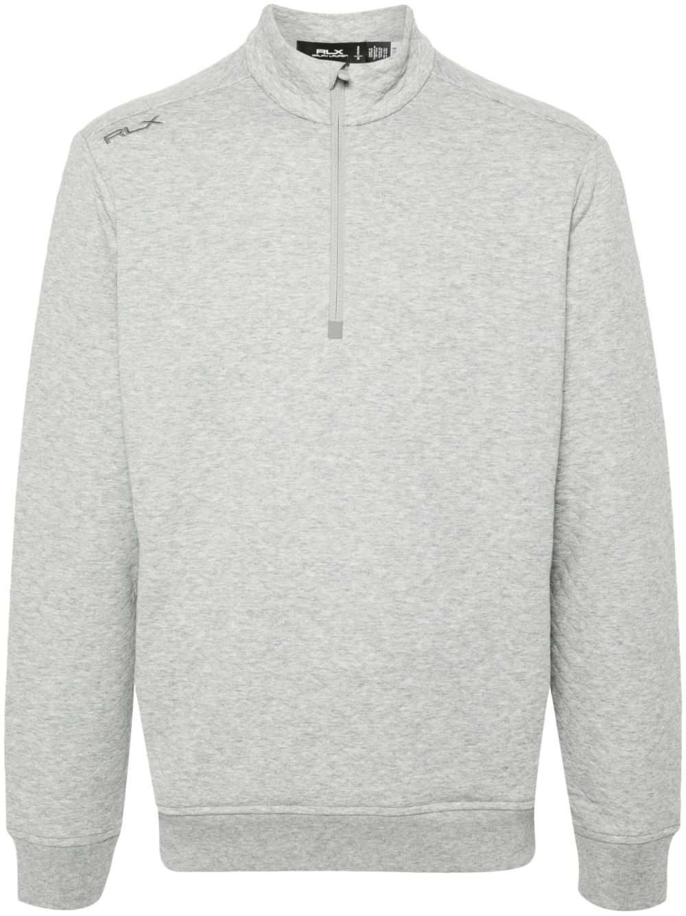 RLX Ralph Lauren logo刺绣拉链领卫衣 - 灰色