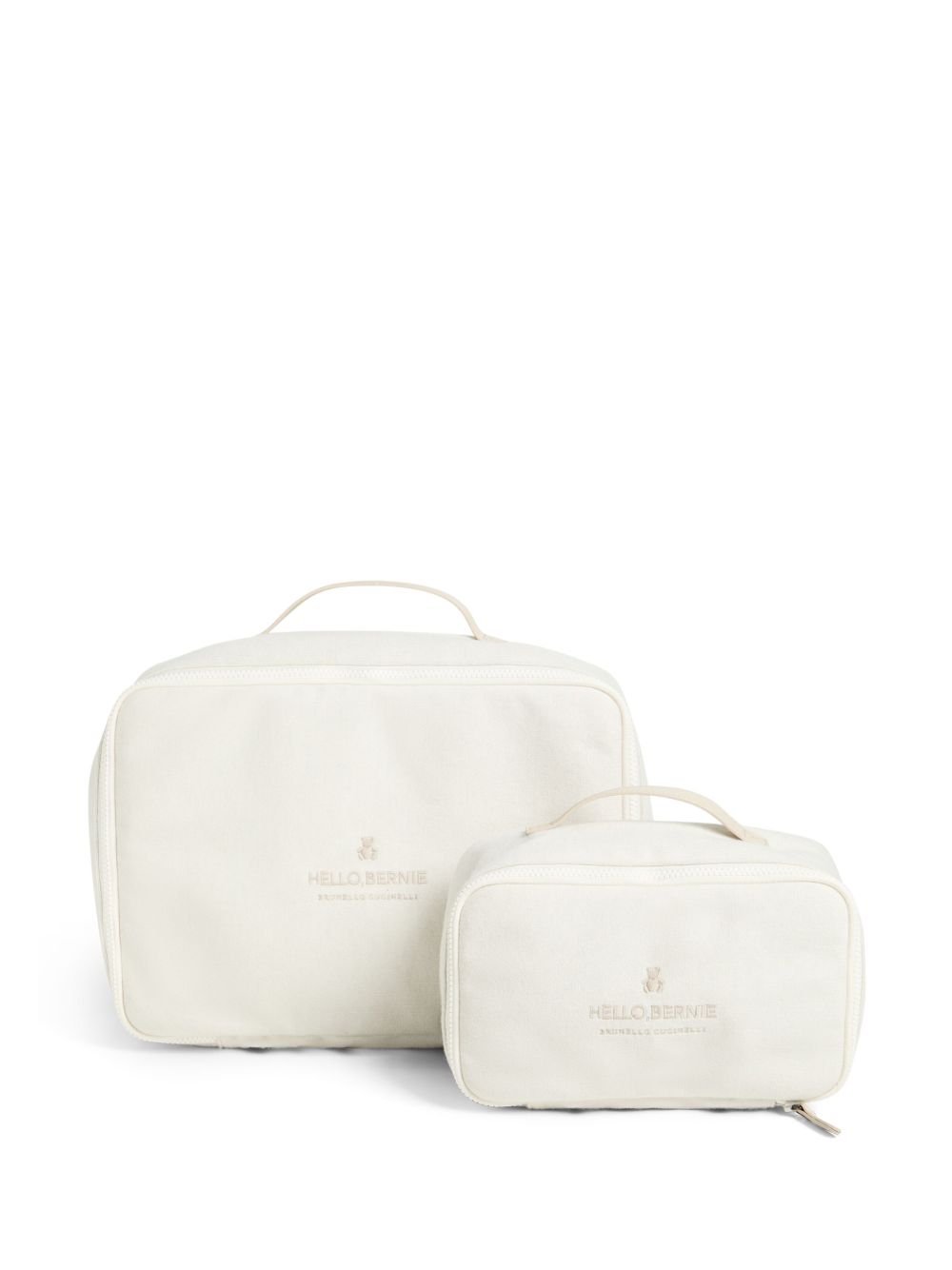 Brunello Cucinelli Kids logo刺绣母婴包套装 - 白色