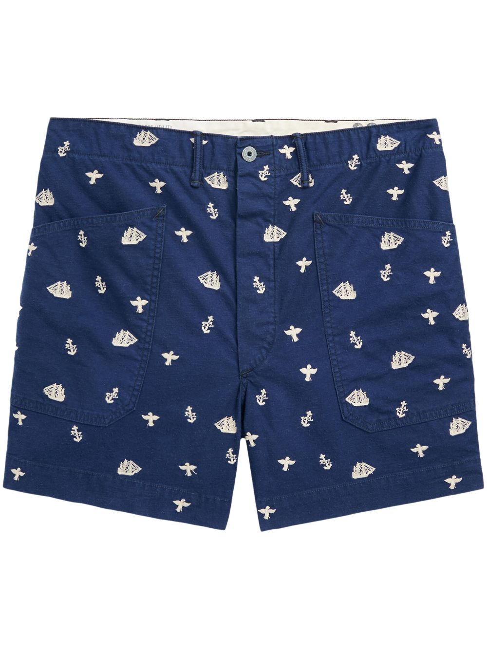 Ralph Lauren RRL 刺绣短裤 - 蓝色