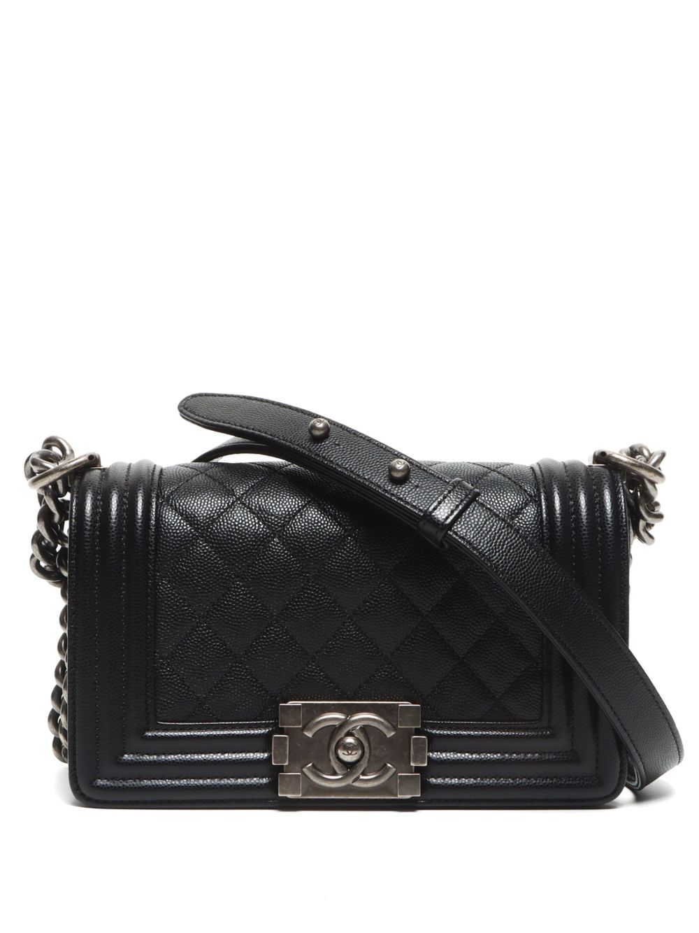 CHANEL Pre-Owned Boy Chanel 小号单肩包（2021年典藏款） - 黑色