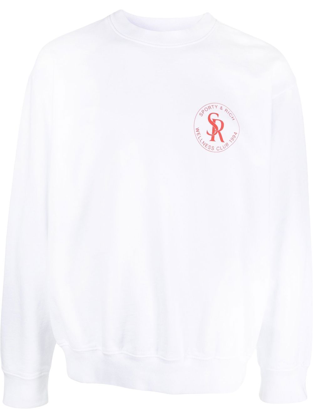 Sporty & Rich logo图案印花卫衣 - 白色