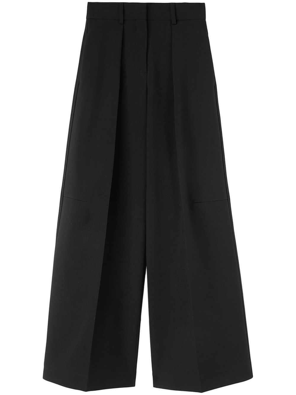 Jil Sander 羊毛阔腿西裤 - 黑色