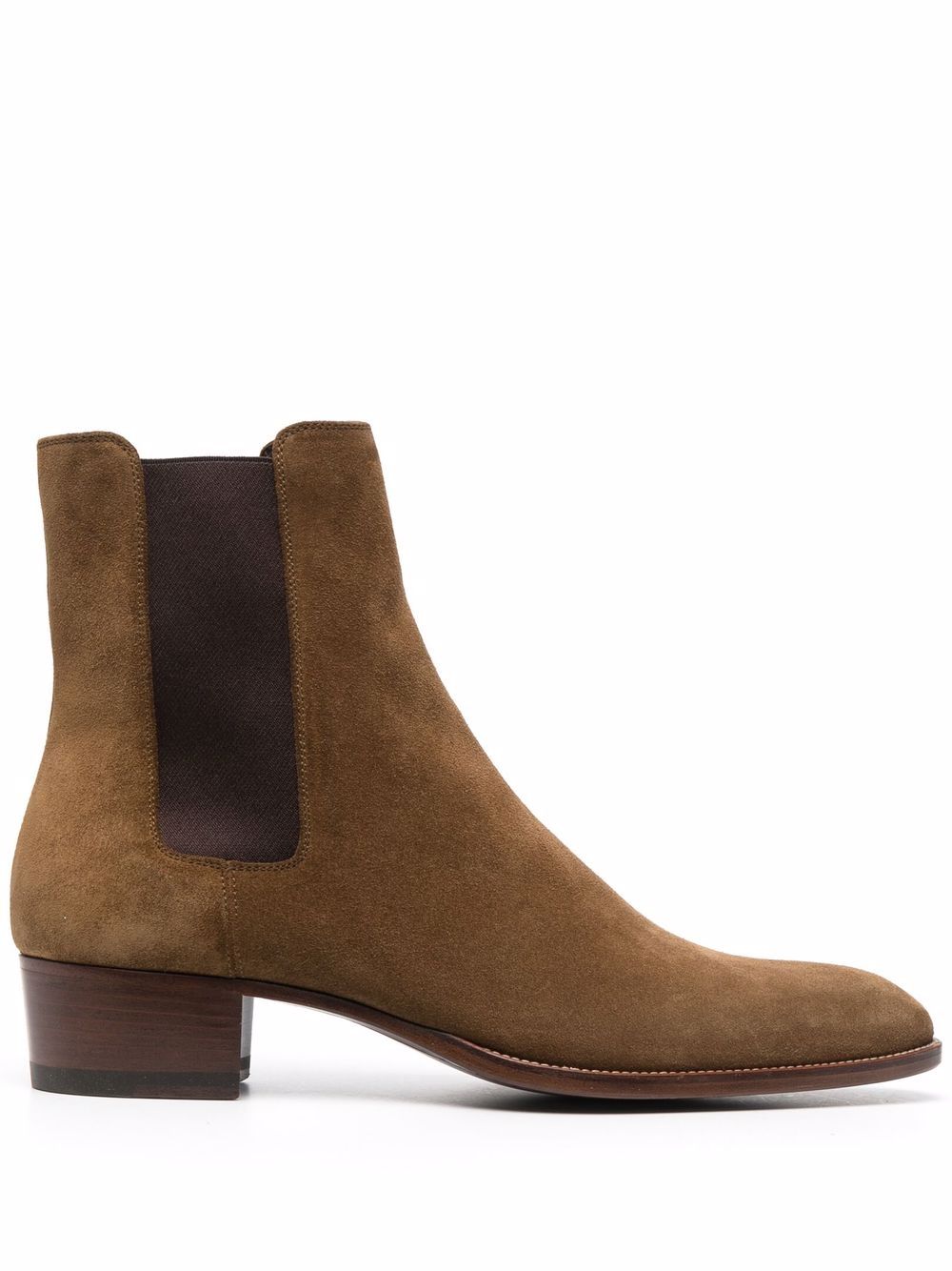 Saint Laurent 圣罗兰 Wyatt 绒面皮切尔西靴 - 褐色