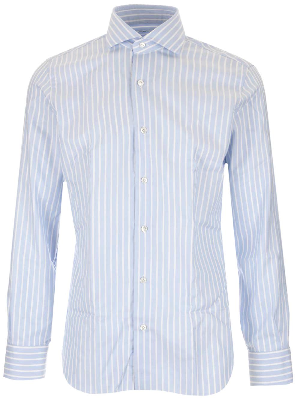 Barba Napoli culto Striped Shirt White And Blue