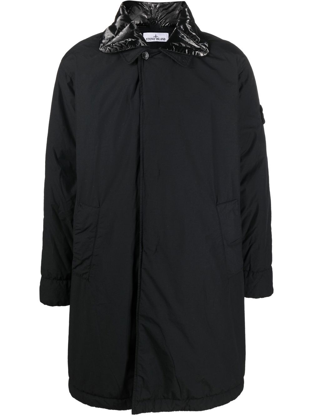 Stone Island Naslan 可拆卸领填充外套 - 黑色