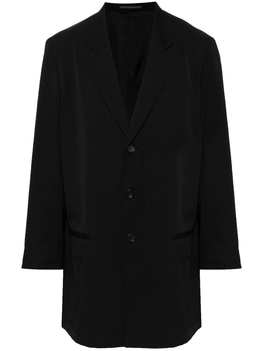 Yohji Yamamoto 单排扣羊毛西装夹克 - 黑色
