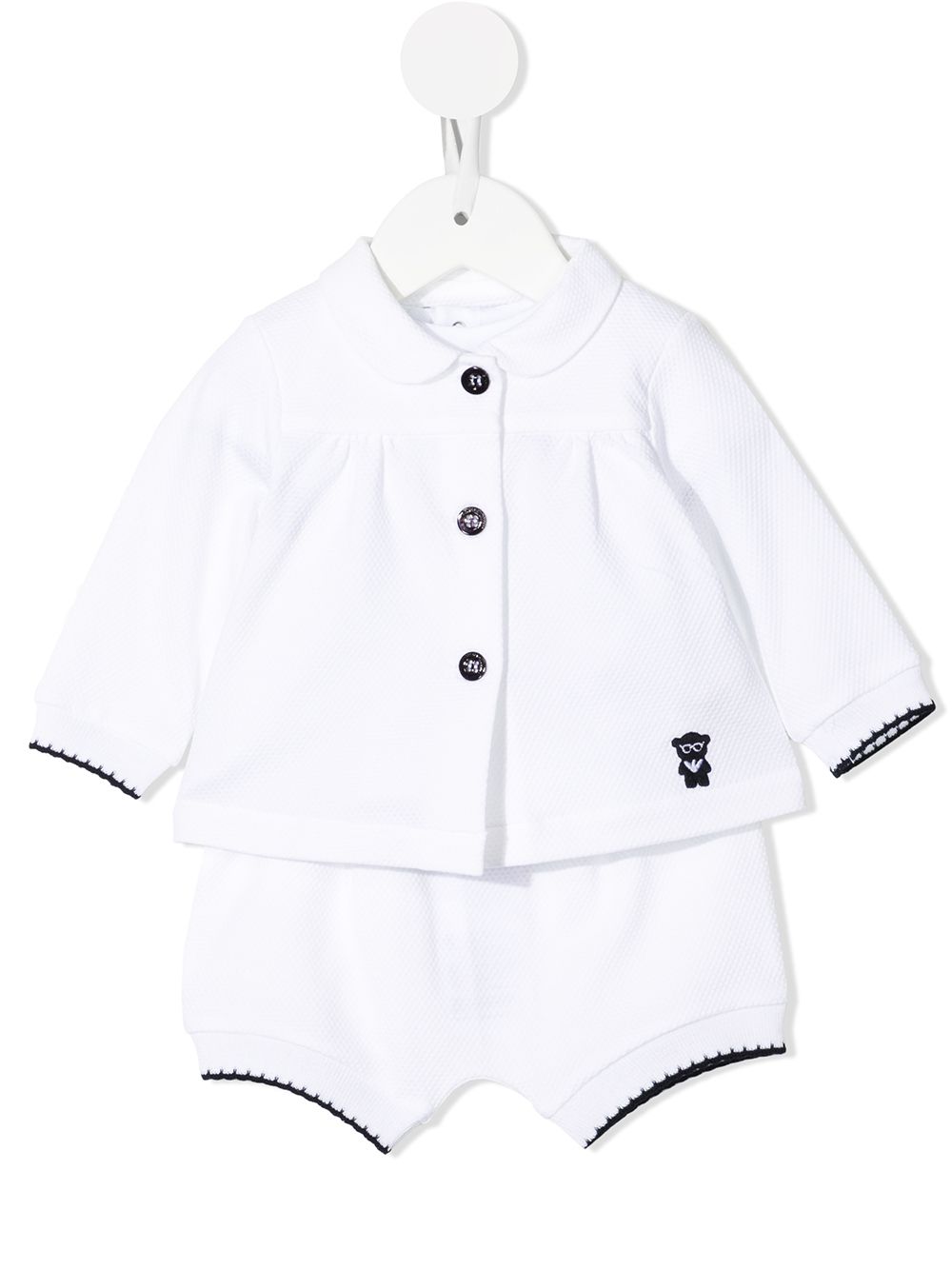 Emporio Armani Kids logo刺绣礼品盒套装 - 白色