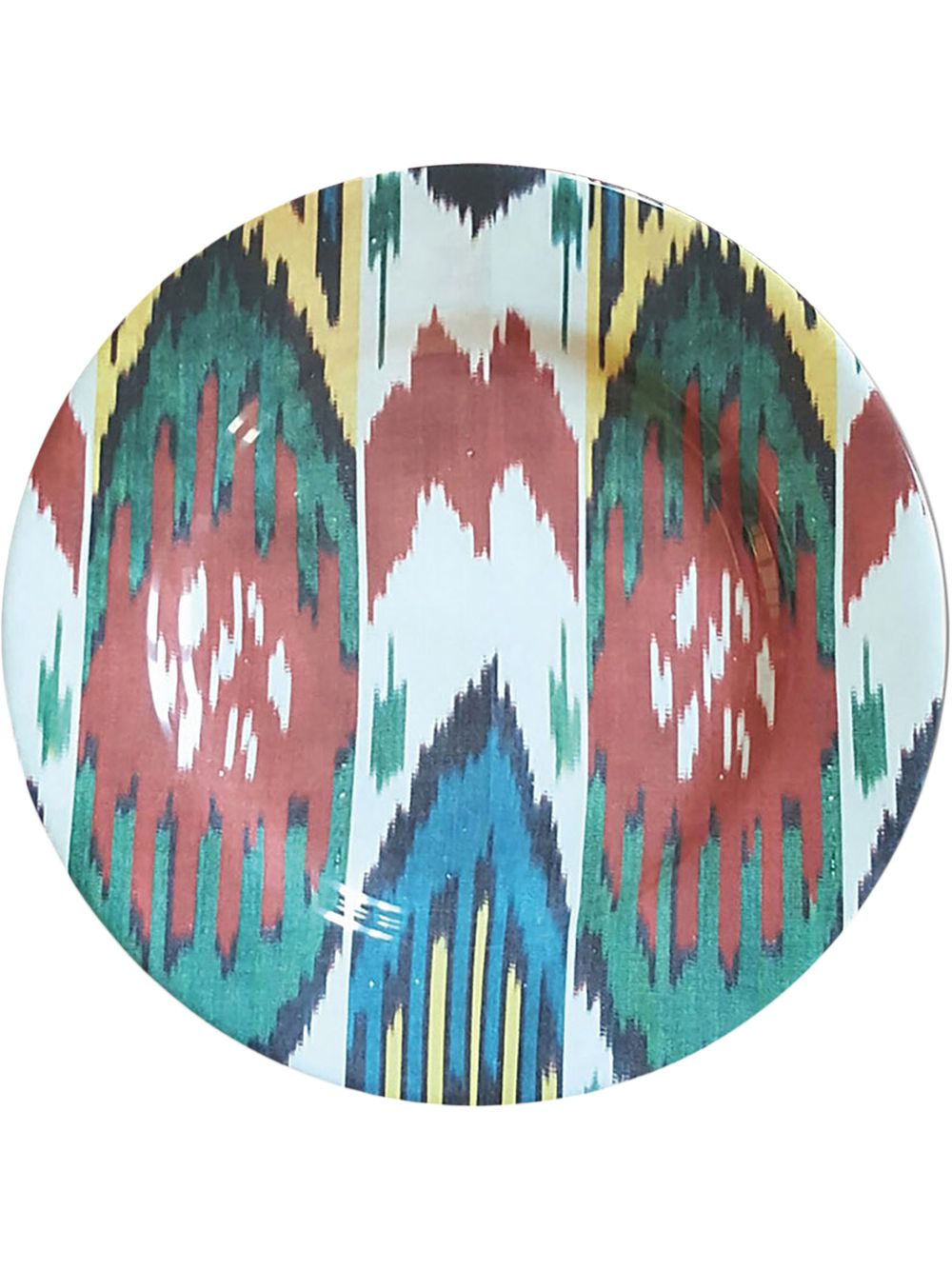Les-Ottomans Ikat 陶瓷圆盘（19厘米） - 白色