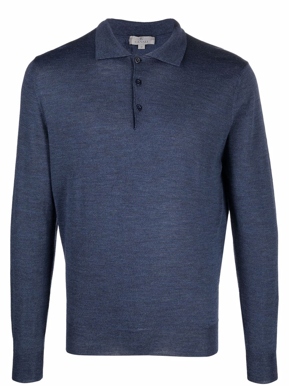 Canali 美利诺羊毛混纺polo衫 - 蓝色