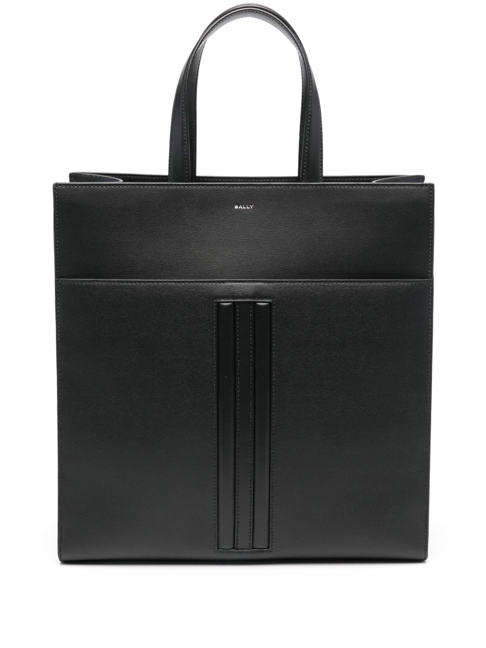Bally logo印花皮质手提包 - 黑色