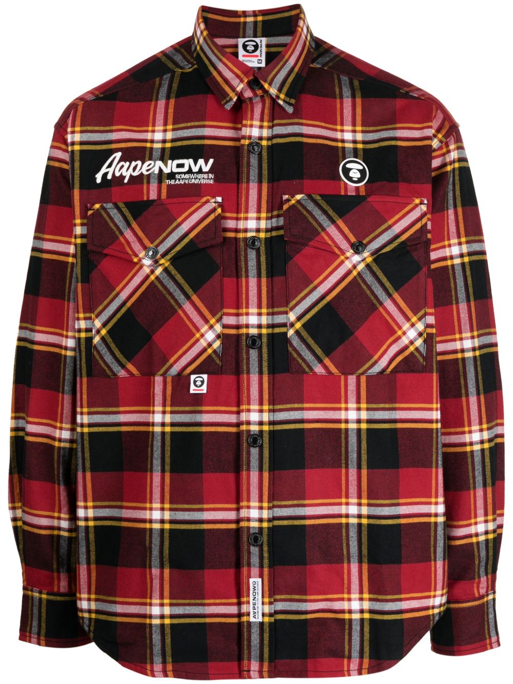 AAPE BY *A BATHING APE® 标贴棉衬衫 - 红色