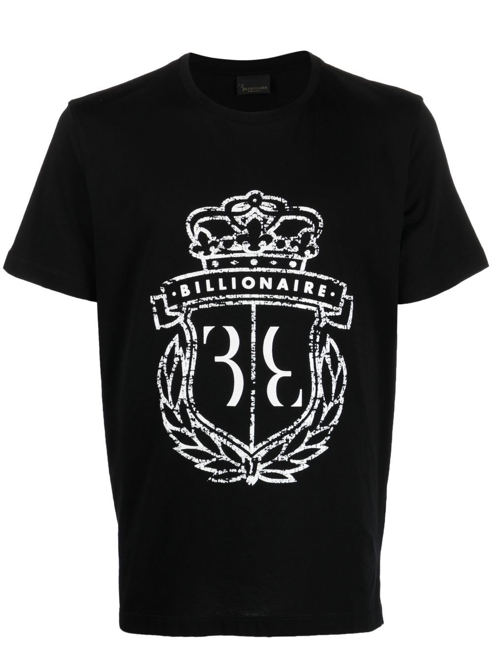 Billionaire logo印花细节T恤 - 黑色