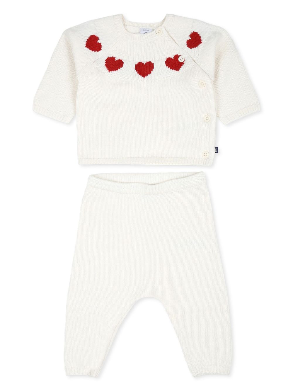 Petit Bateau 羊毛毛衣长裤套装 - 白色