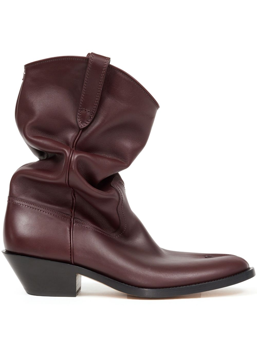 Maison Margiela Tabi 宽松西部风中跟短靴 - 红色