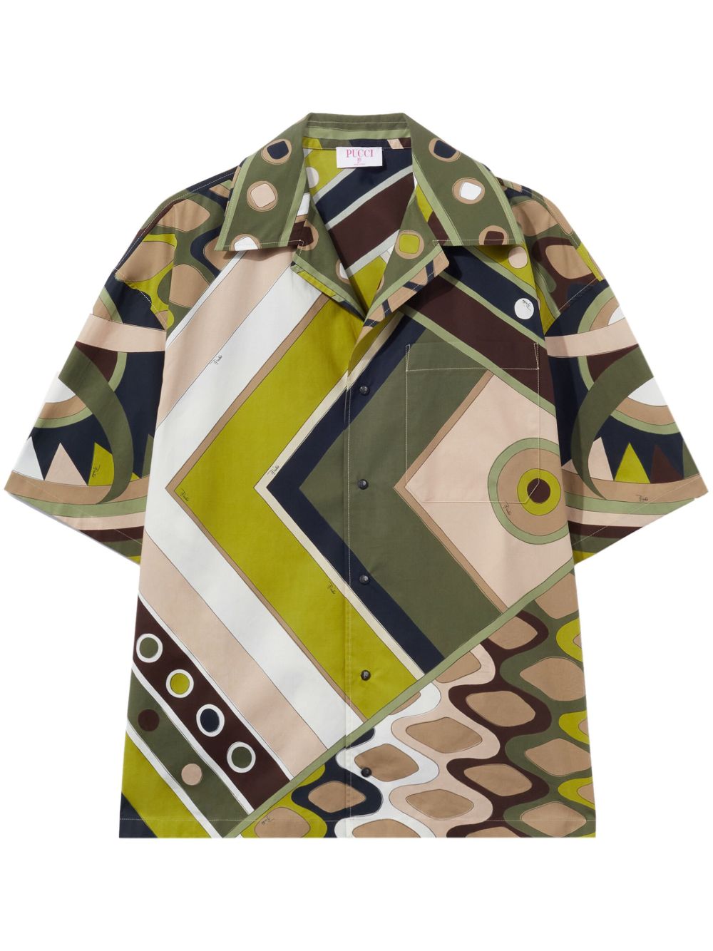 PUCCI Vivara 印花棉保龄球衬衫 - 绿色