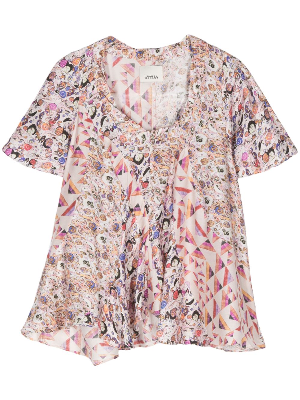 ISABEL MARANT Lamalia 图案印花伞形上衣 - 中性色