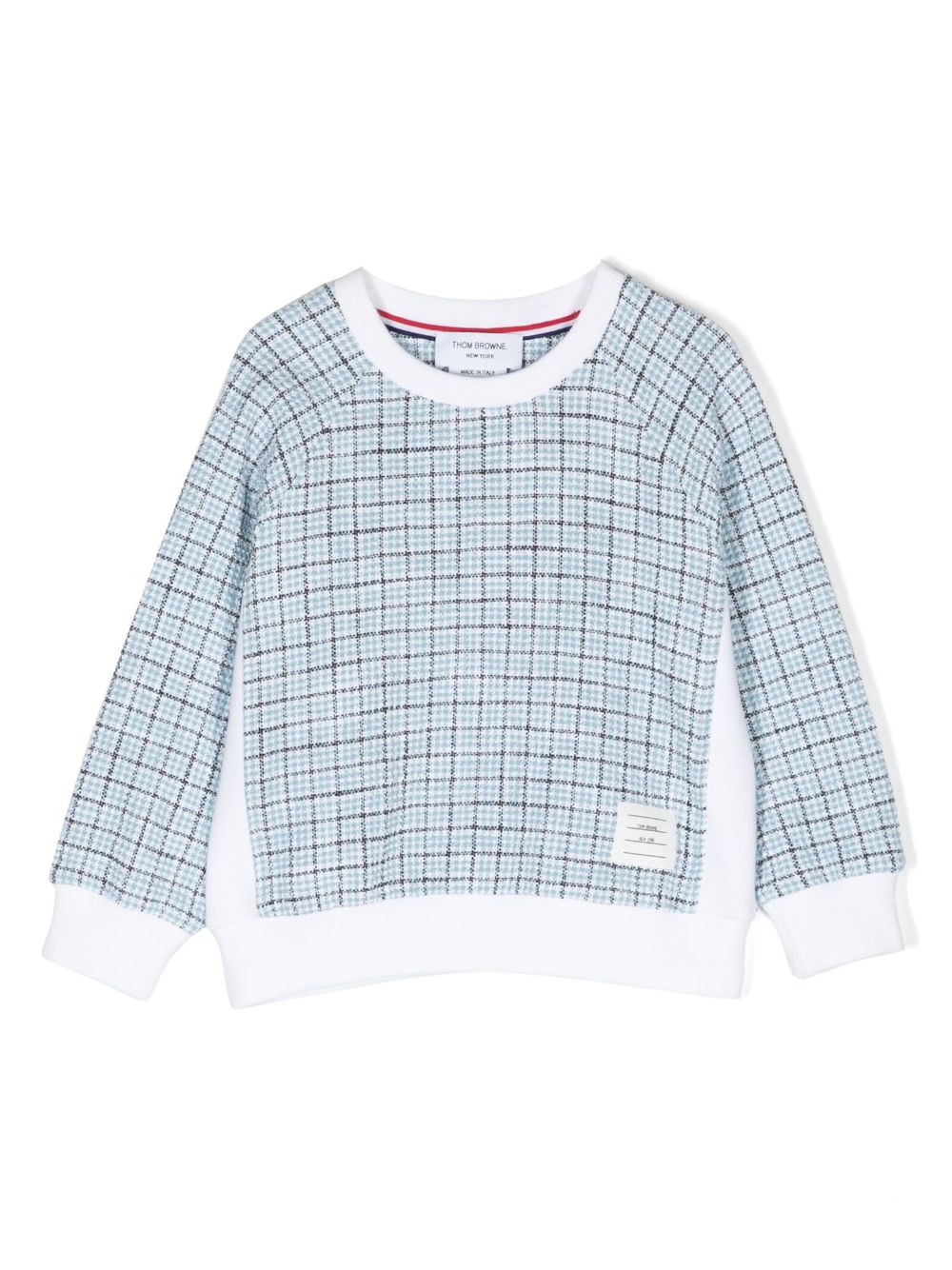 Thom Browne Kids 格纹粗花呢卫衣 - 蓝色