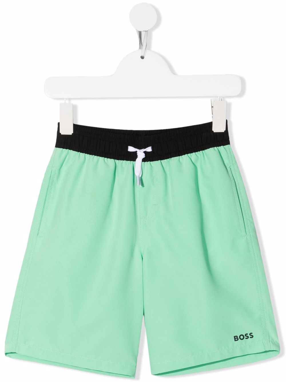 BOSS Kidswear logo泳裤细节泳裤 - 绿色
