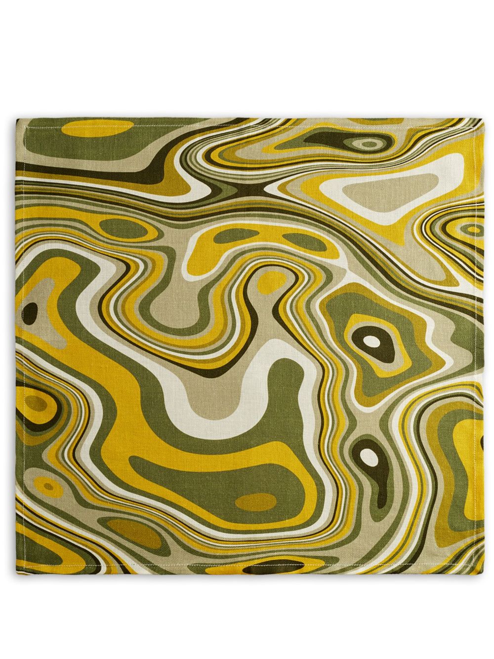 L'Objet Sateen Waves 亚麻餐巾 - 绿色