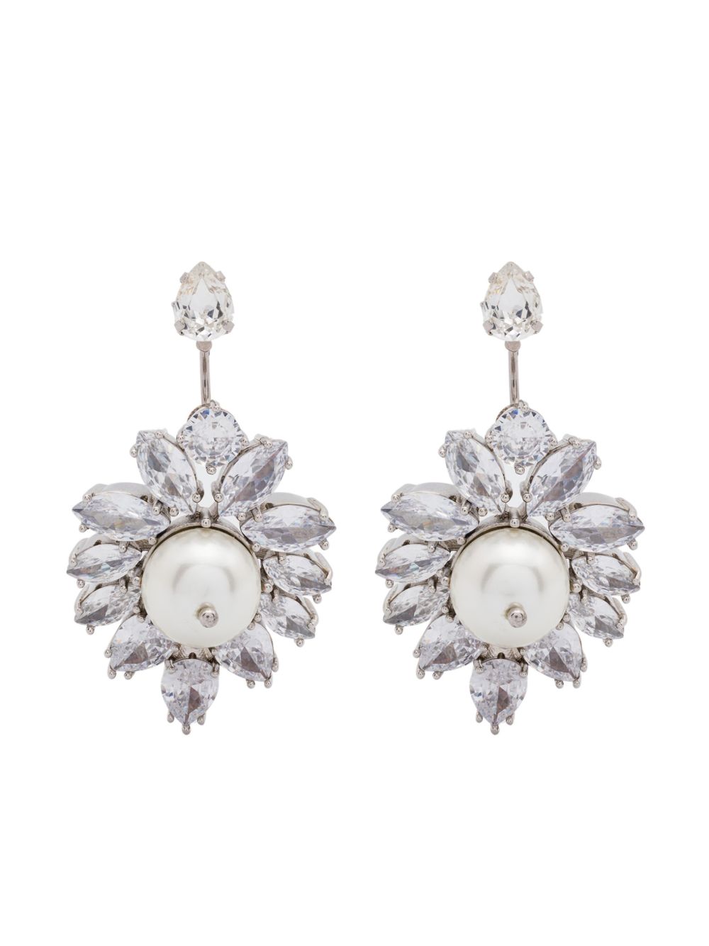 Simone Rocha Double Ended Crystal Crest 耳环 - 银色