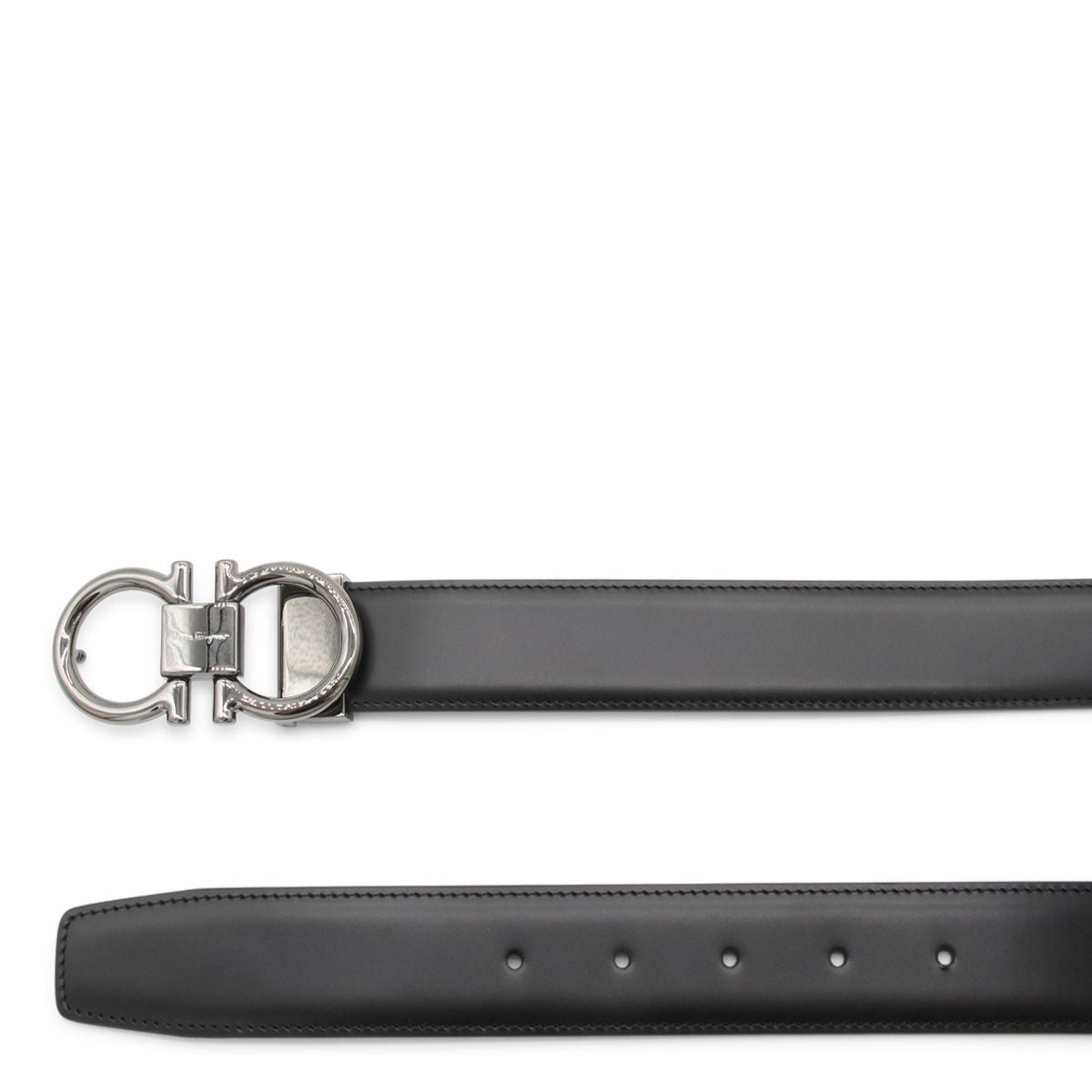 Salvatore Ferragamo Black Leather Belt
