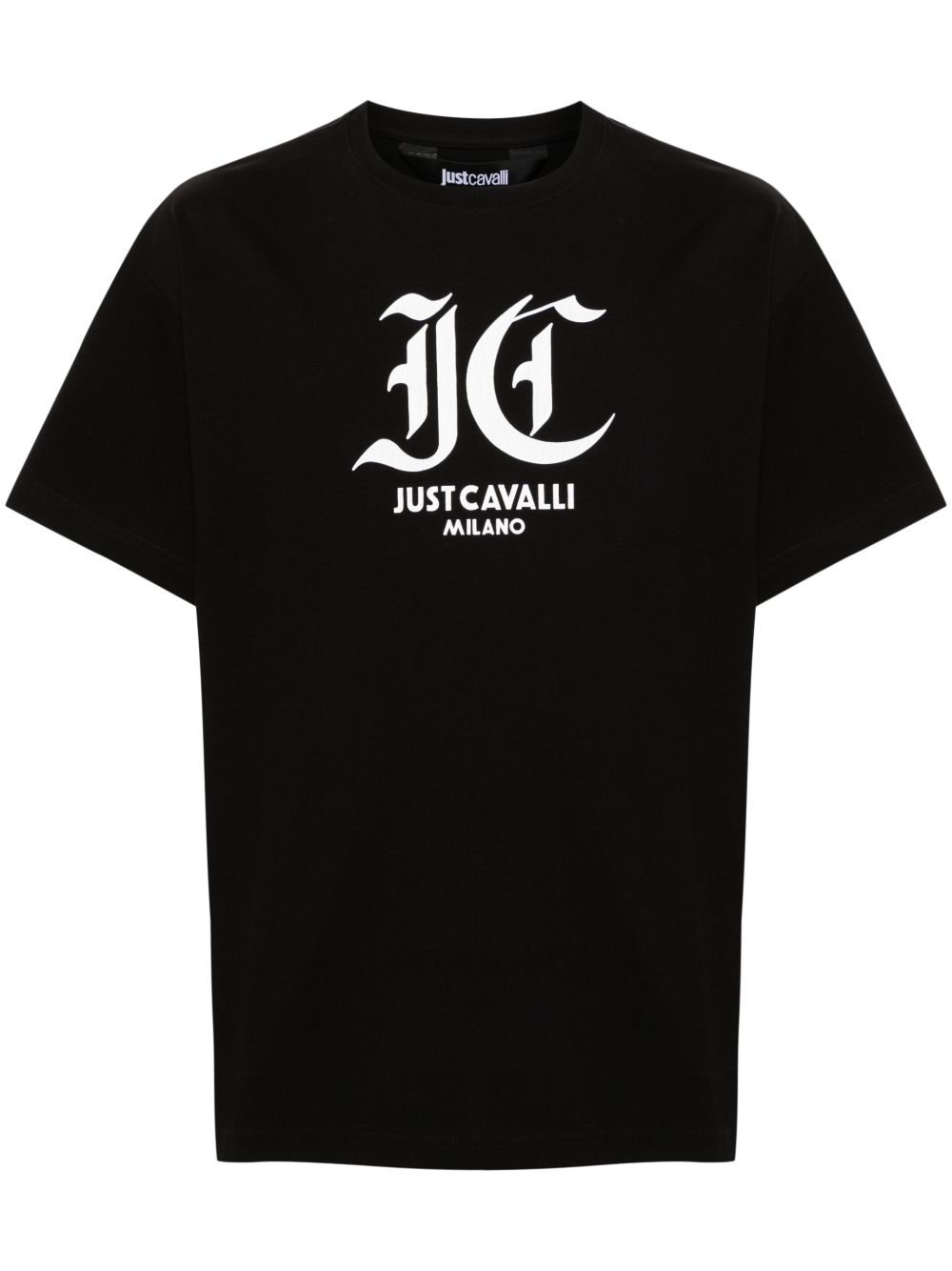 Just Cavalli logo印花棉T恤 - 黑色