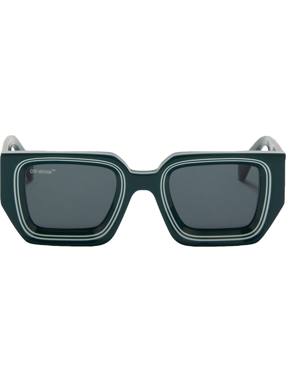 Off-White Eyewear 有色镜片方框太阳眼镜 - 绿色