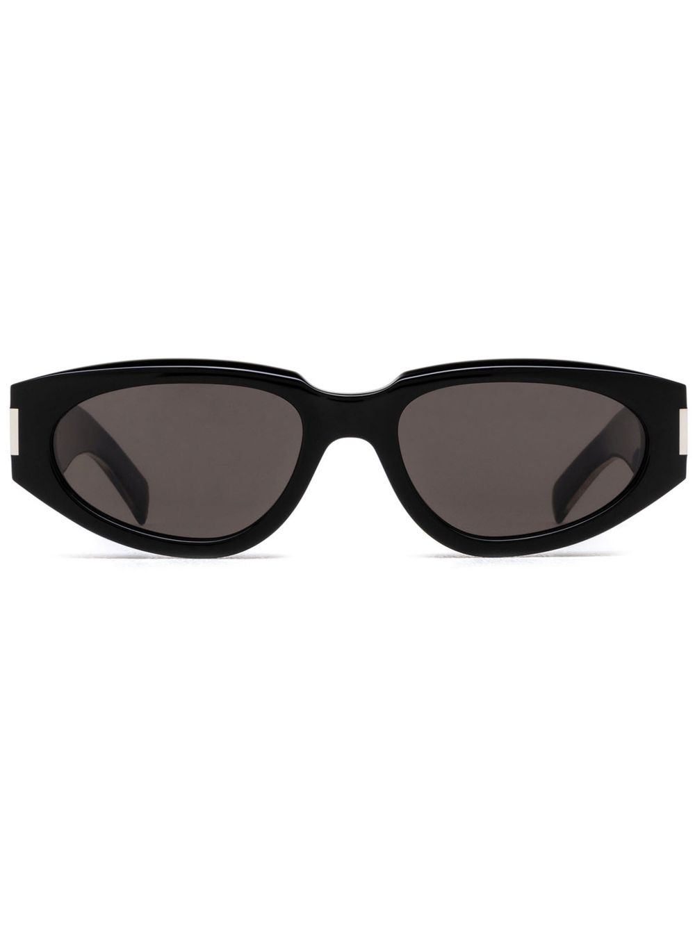 Saint Laurent Eyewear 抛光椭圆框太阳眼镜 - 黑色