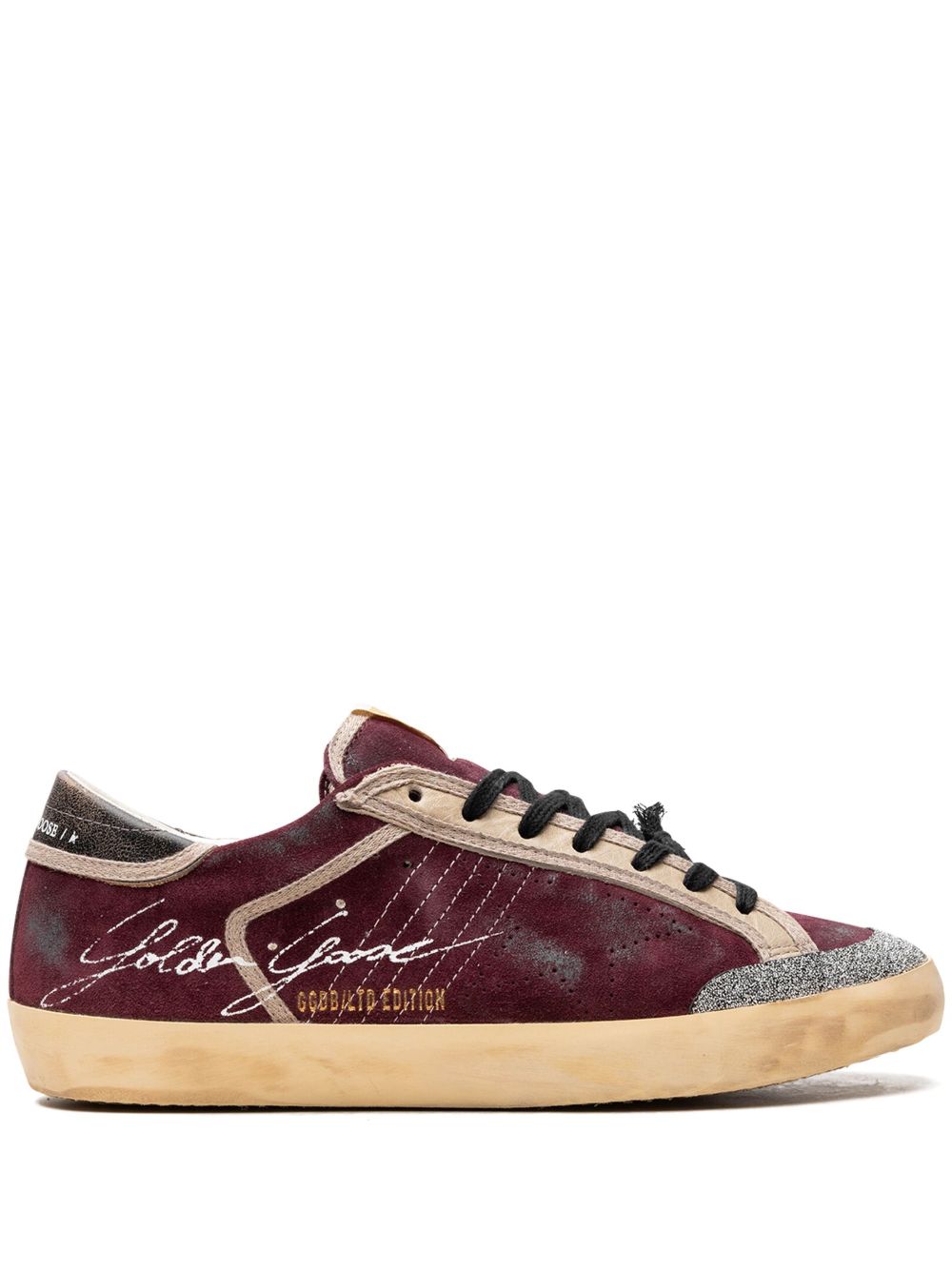 Golden Goose Super-Star Penstar Wine Red/Black 运动鞋 - 红色