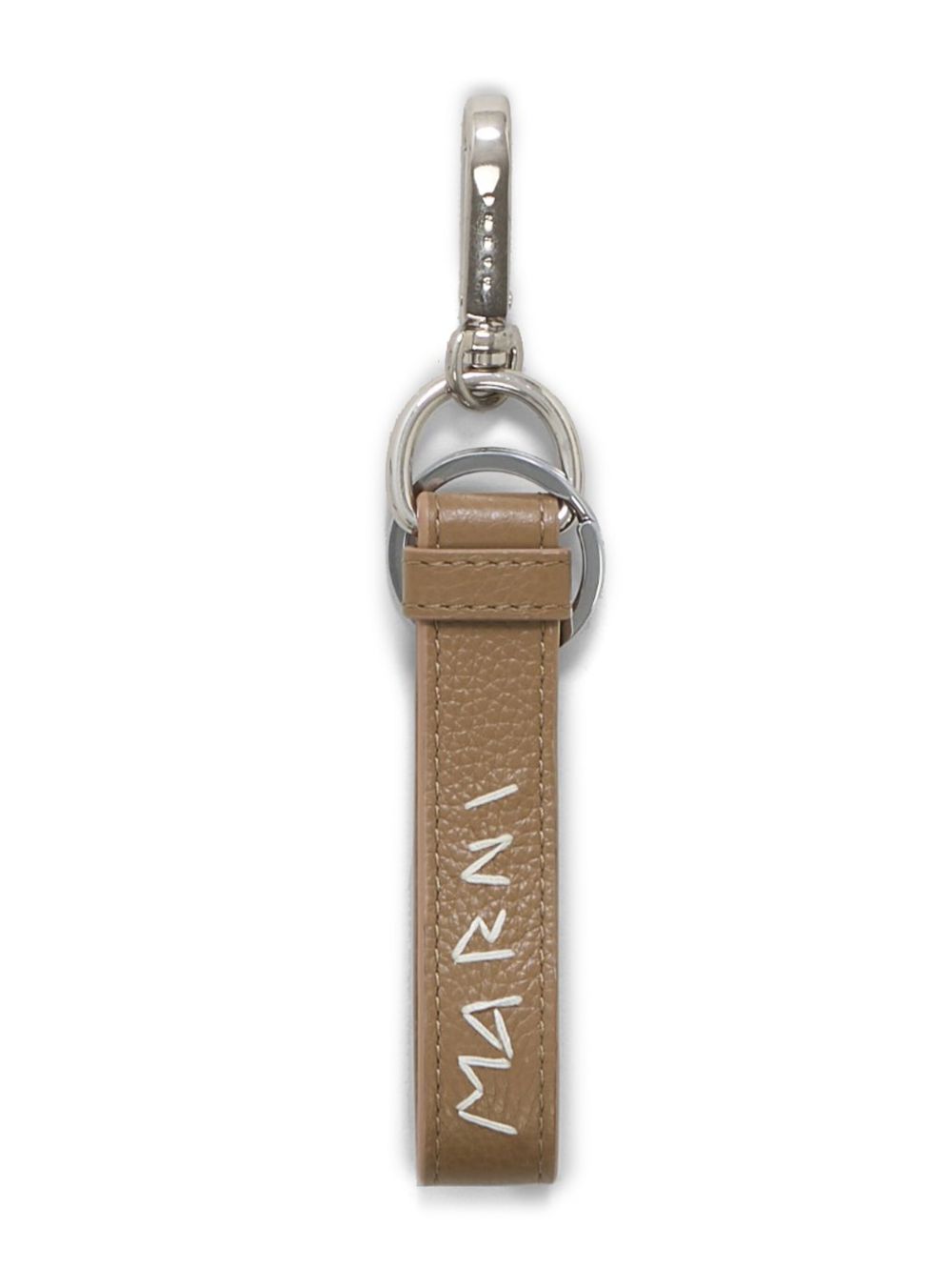 Marni logo刺绣皮质钥匙扣 - 绿色