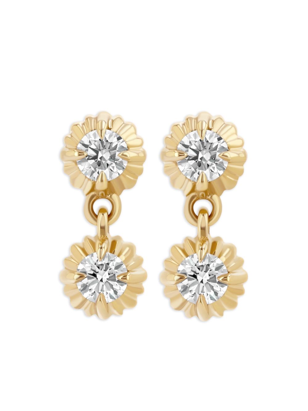 Lizzie Mandler Fine Jewelry 18K黄金钻石耳环 - 金色