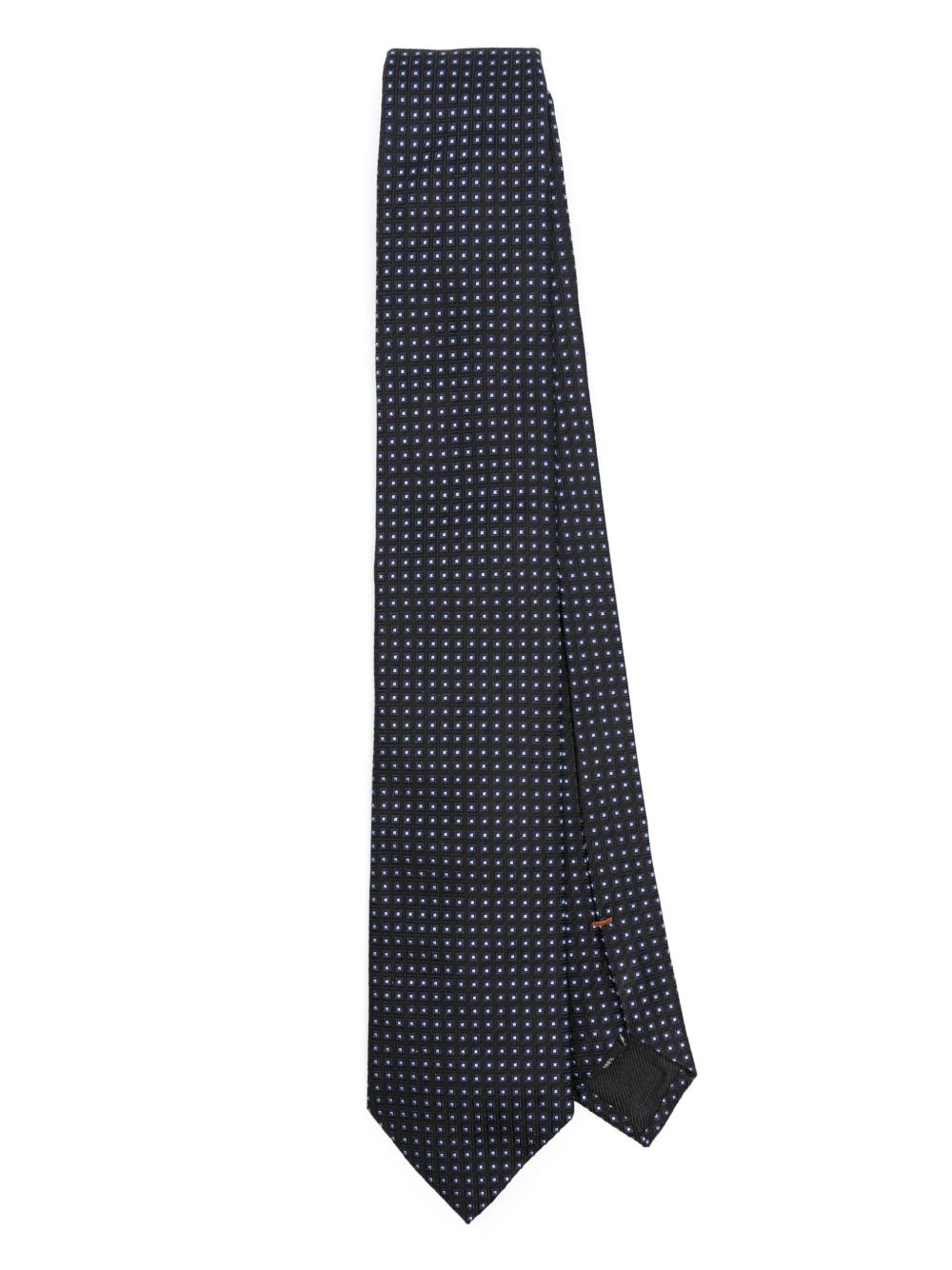 Zegna 图案提花真丝领带 - 蓝色