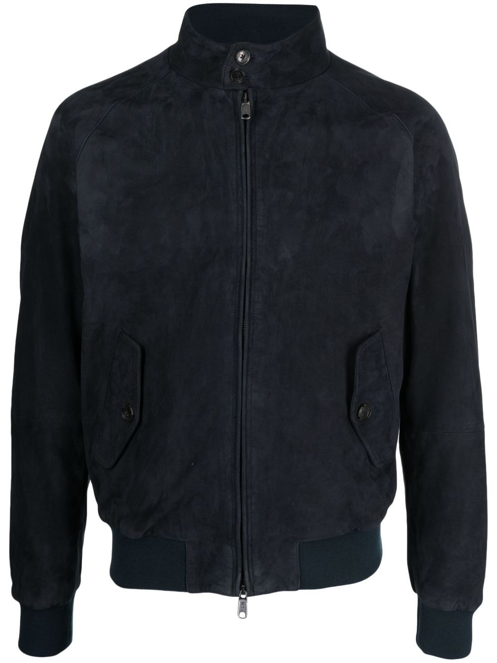 Baracuta G9 Harrington 拼接绒面皮夹克 - 黑色