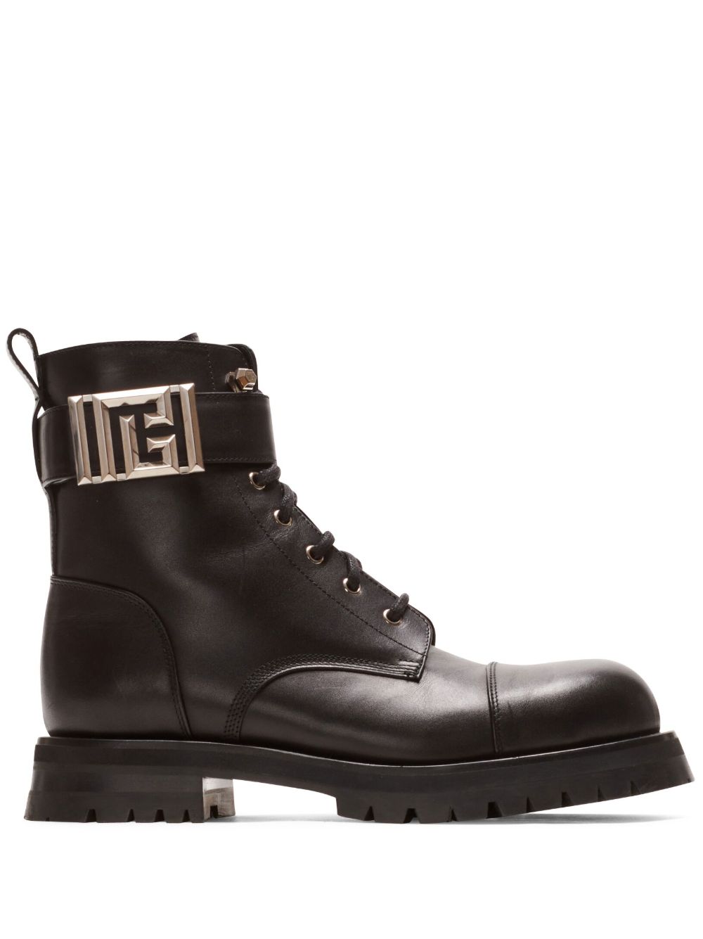 Balmain Charlie 皮质军旅风短靴 - 黑色