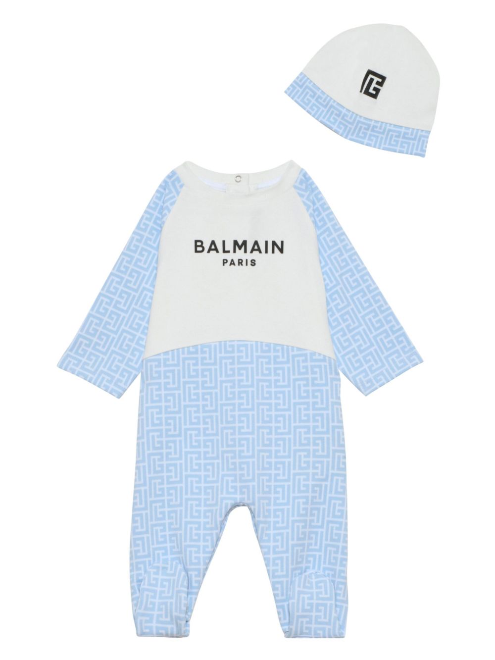 Balmain Kids PB Monogram 睡衣套装 - 白色