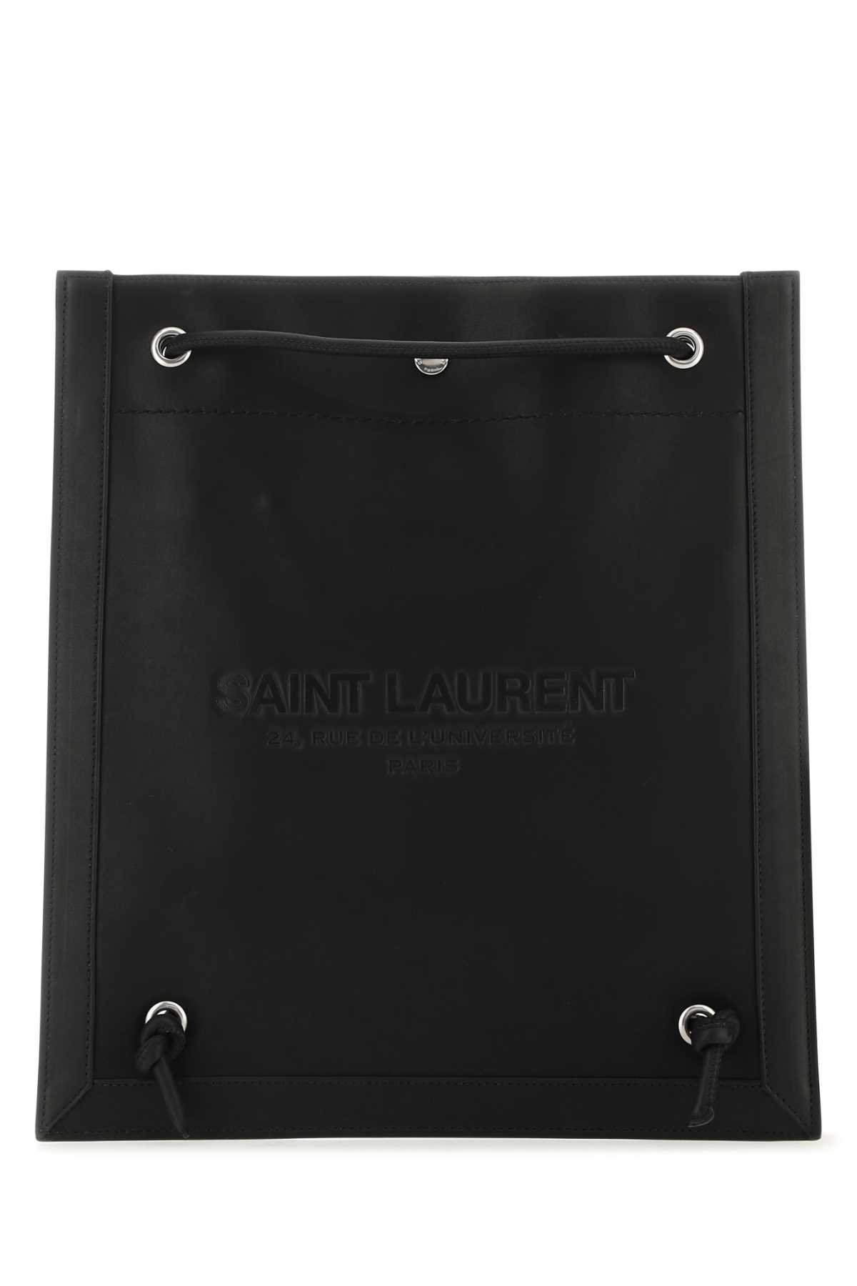 Saint Laurent Black Leather Universitã Crossbody Bag