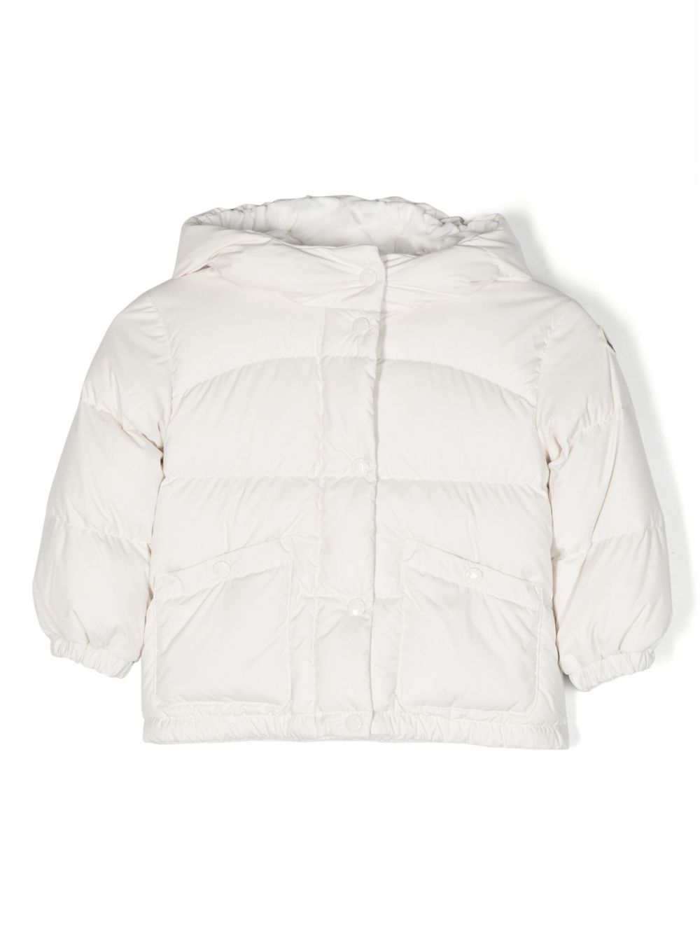 Moncler Enfant Ebre logo刺绣填充夹克 - 中性色