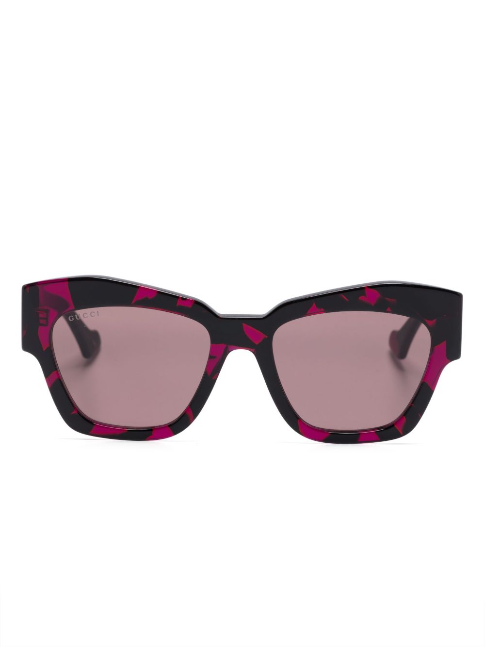 Gucci Eyewear Double G 猫眼框太阳眼镜 - 粉色