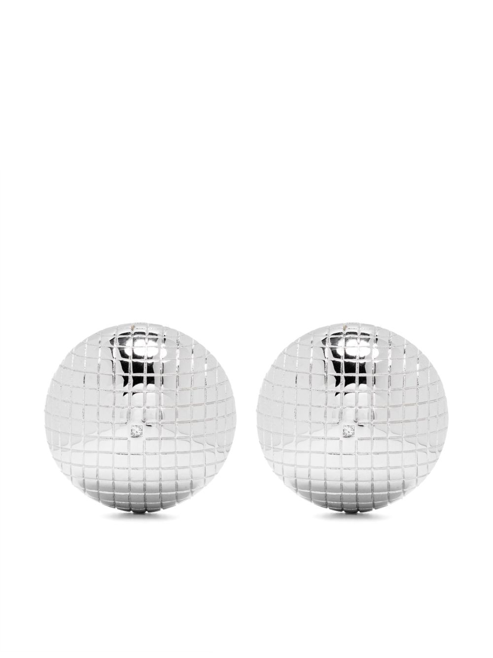 Yvonne Léon Maxi Boucles D'oreille Boule Disco 9k白金耳环 - 银色