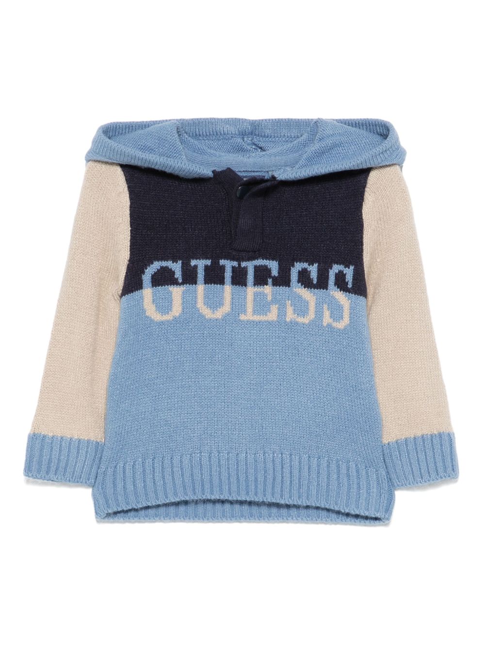 guess kids logo提花毛衣 - 蓝色