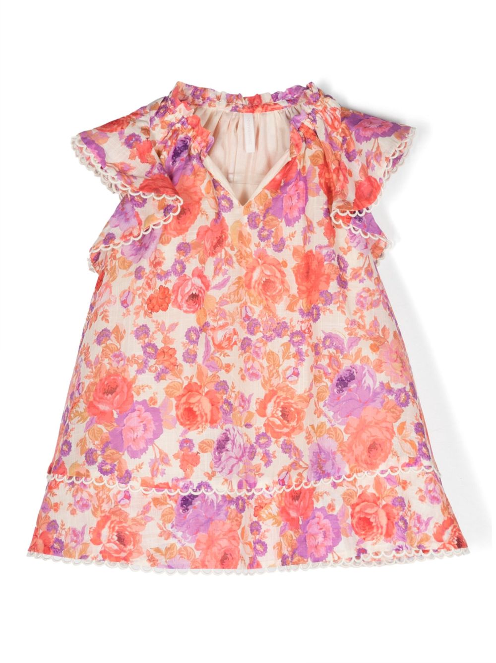 ZIMMERMANN Kids Raie 花卉印花连衣裙 - 紫色