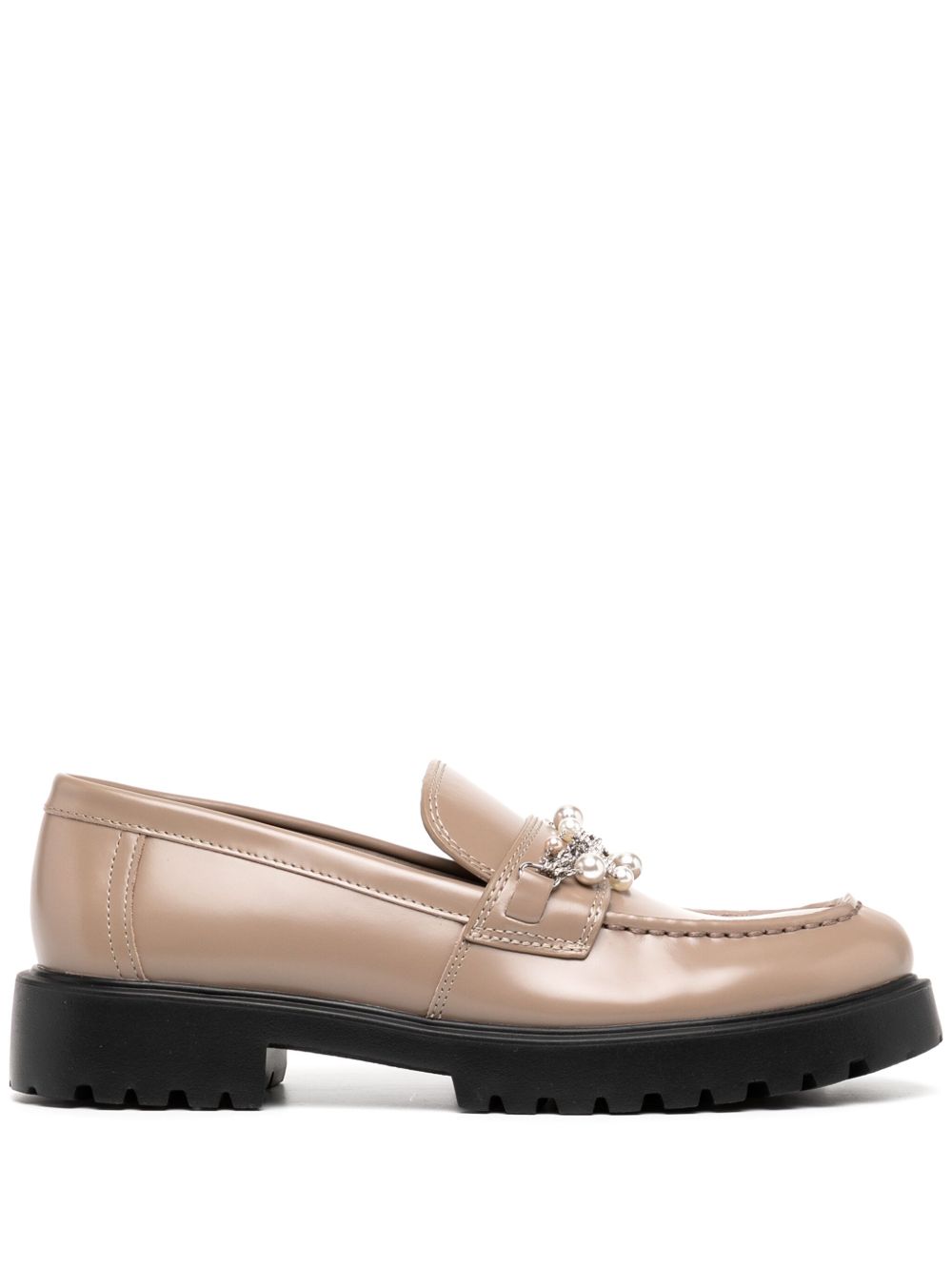 Tory Burch 缀饰经典乐福鞋 - 褐色