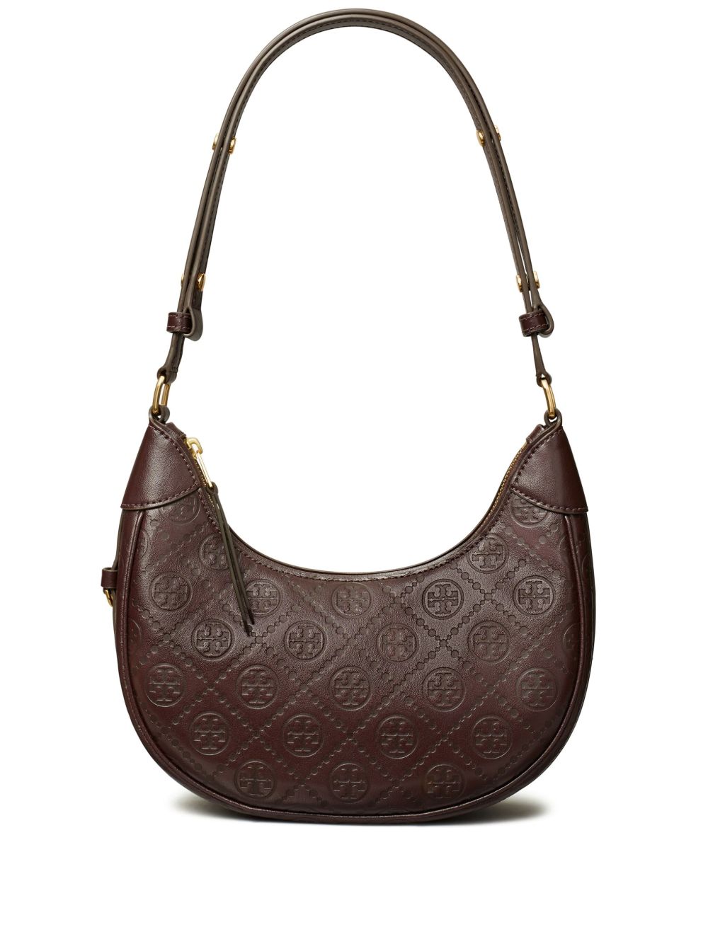 Tory Burch T Monogram Crescent 单肩包 - 褐色