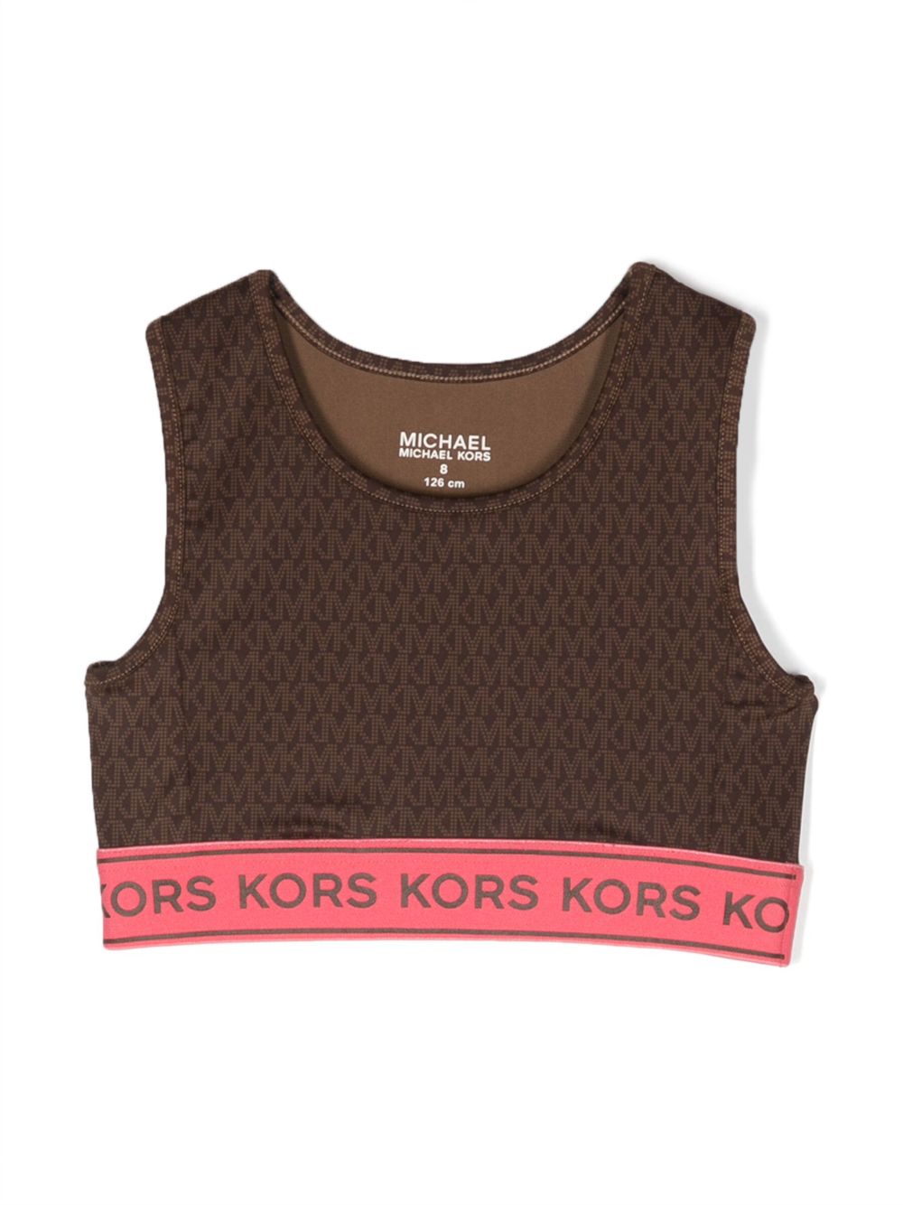 Michael Kors Kids 经典印花短款上衣 - 褐色