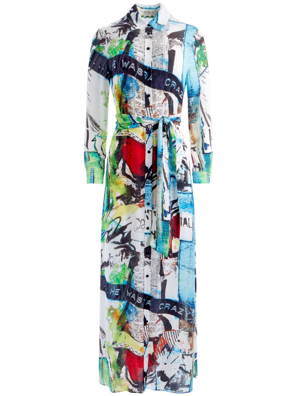 alice + olivia x Basquiat 超长衬衫裙 - 蓝色