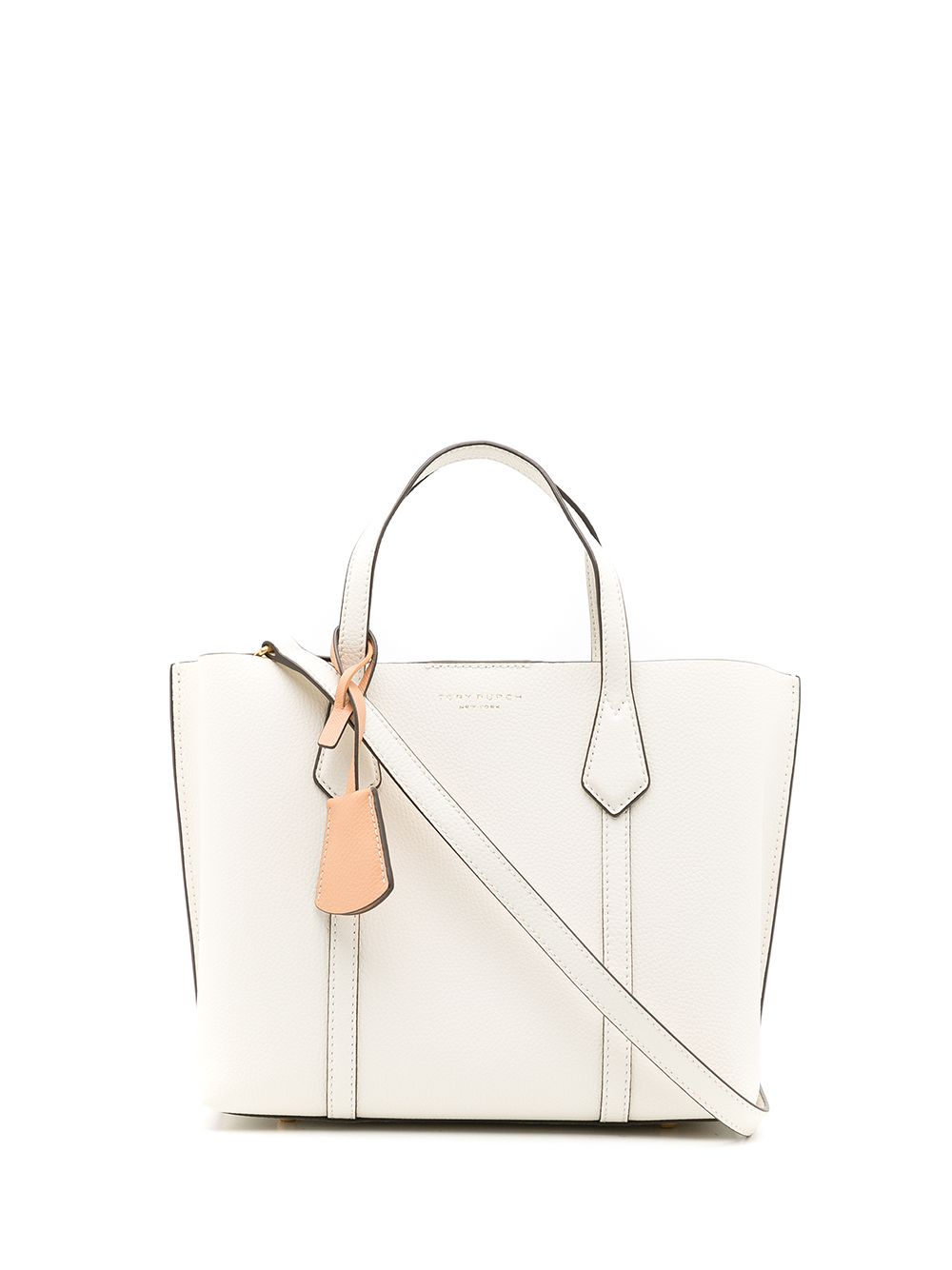 Tory Burch Perry 小号皮质托特包 - 白色