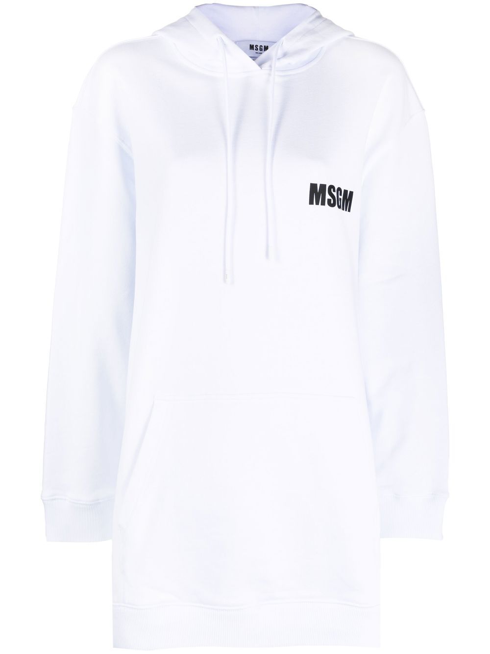 MSGM logo印花套头式连帽衫 - 白色