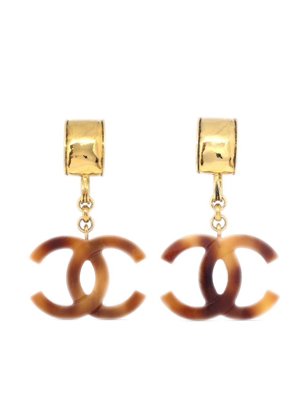 CHANEL Pre-Owned CC 半圈形夹扣式耳环（1994年典藏款） - 金色